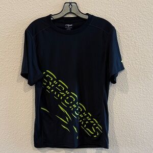Brooks Men's Black and Yellow Graphic Tee